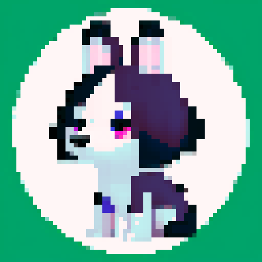 dog with floppy ears, dark eyes, in a whimsical and vibrant pixel art style, captured in a 3/4 angle portrait, sprite art