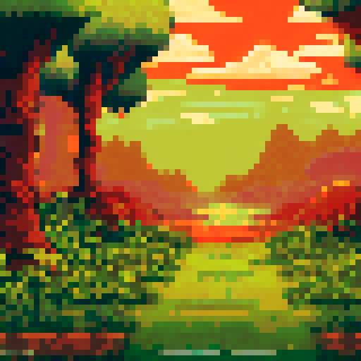 an endless carpet of green leaves, overlapping and tiled for a retro platformer background