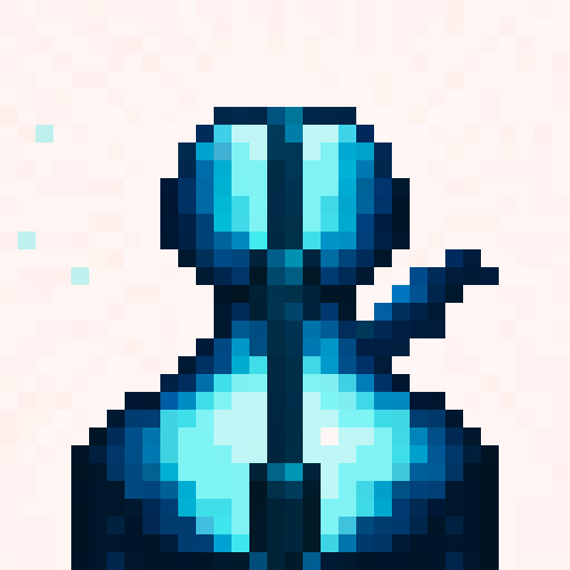 face, game icon, 32x32 pixel art, sRGB, skill art, close up, portrait, vibrant colors, dynamic shading, exaggerated features, intense expression, glowing eyes, detailed hair, intricate tattoos, dramatic lighting, futuristic elements, metallic accents, intricate armor details, stylized backgrounds, high contrast, bold strokes