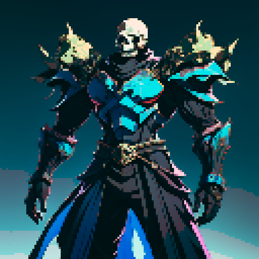 Full Character Sprite of Skull Armored Warrior for a MMORPG