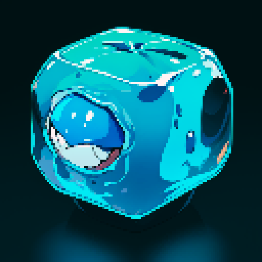 Blue Slime cube, Gelatinous cube, giant Slime, boss fight