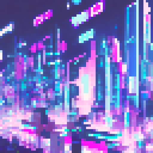 A neon-haired cyber hacker surrounded by holographic screens, typing furiously on a retro keyboard with a city skyline and digital circuitry in the background, all in anime style