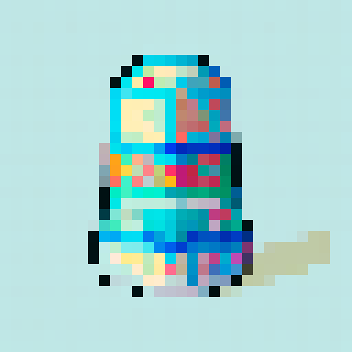 thimble item, vibrant colors, intricate stitching, miniature size, retro gaming aesthetic, 8-bit graphics, geometric patterns, limited color palette, sharp edges, nostalgic feel, detailed shading, high contrast