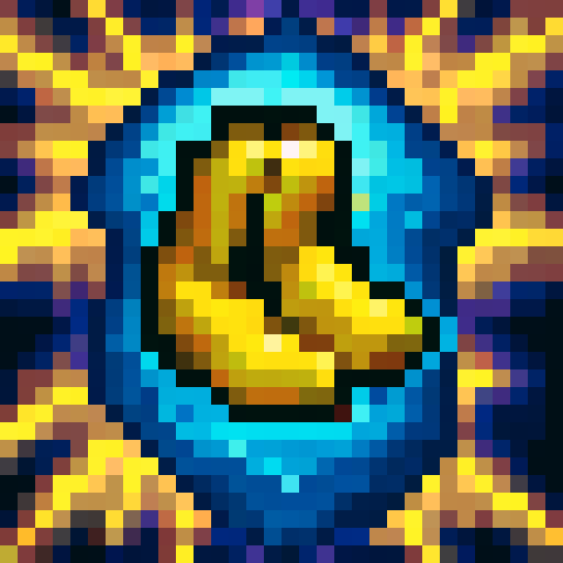 foot icon speed, vibrant blue, pixelated, game icon, skillfully crafted, intricate details, 32x32 pixels, sRGB colors, close-up view, portrait style, dynamic shading, glossy finish