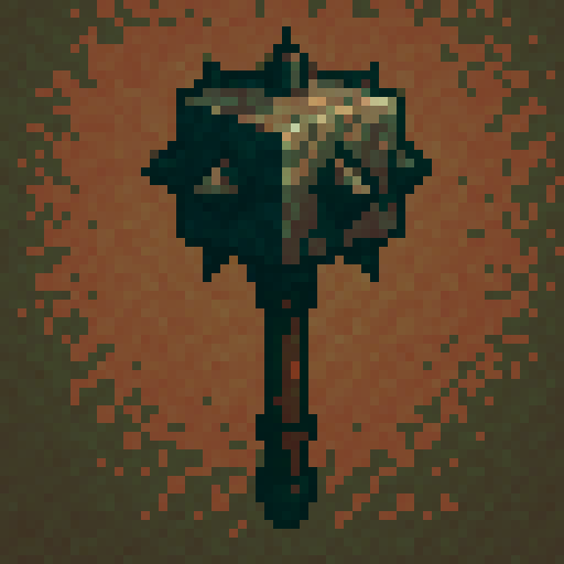 a fantasy mace with a blocky top