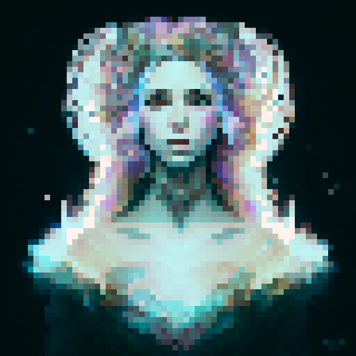 Create a close-up image of a mermaid with a crown, partially submerged underwater. Half of her face is above the water's surface, revealing her beautiful features. The underwater portion of her face should show her aquatic beauty, with the serene, mysterious ambiance of the ocean surrounding her. The crown should have an ethereal, shimmering quality, adding to her majestic presence.