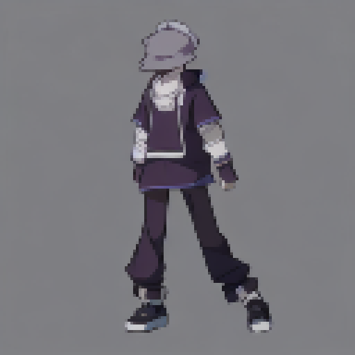Sprite sheet of the reference image character walking and to the right