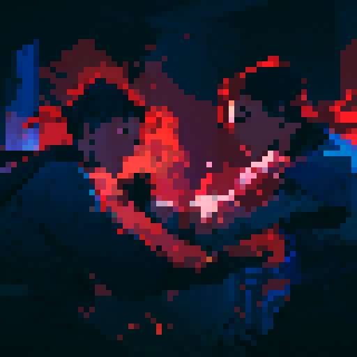 Fighter, blue and red environent