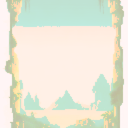 open scroll, pixel art, jrpg, inventory management, sRGB, background, landscape, vibrant colors, detailed textures, ancient script, worn edges, weathered paper, intricate borders, decorative embellishments, illuminated manuscript, mystical aura, faded ink, parchment texture, vintage look, nostalgic vibes, medieval theme