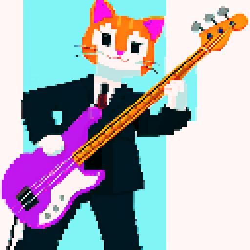 a cat playing the bass, meme style