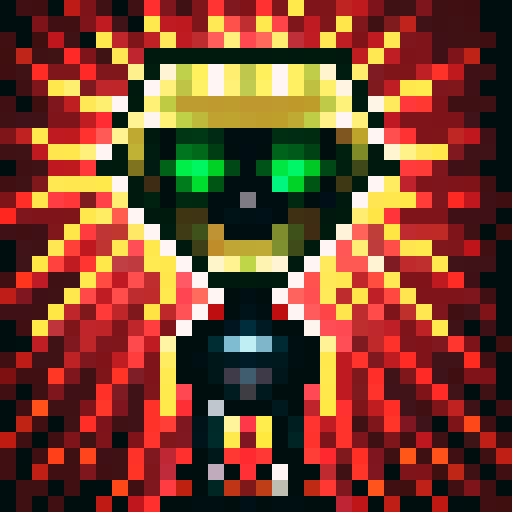 death robot, gambling, red , white , black