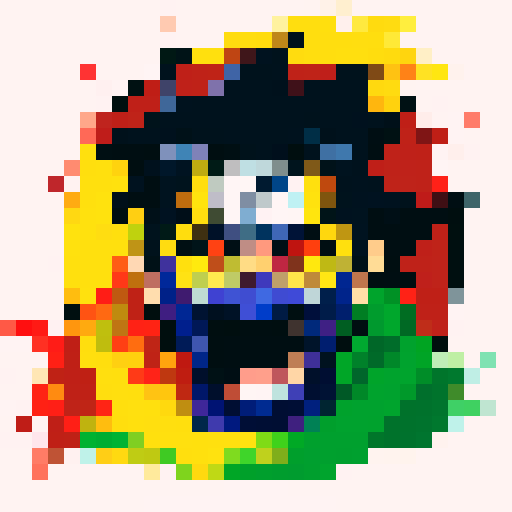 Naruto anime mask, vibrant colors, detailed pixel art, sRGB palette, fierce expression, intricate patterns, stylized shadows, dynamic motion, iconic symbol, textured brush strokes