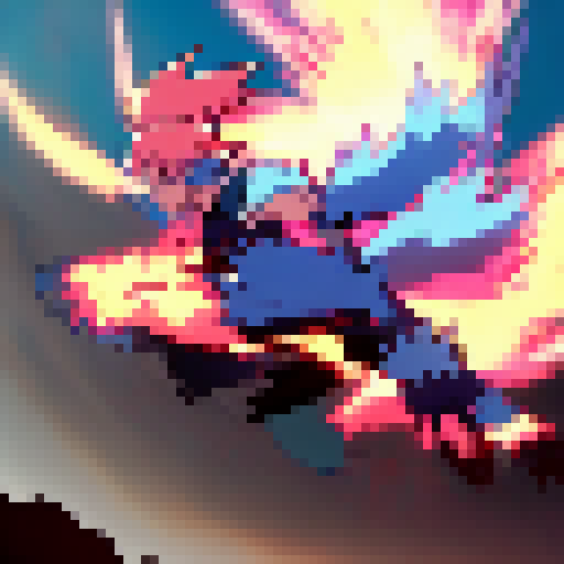 Cloud, with his spiky blonde hair, unleashes a devastating fire breath attack in the midst of a fierce battle, showcasing the vibrant colors and dynamic movement of Anime Style.