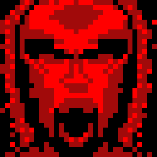psychosis, pixelated face, intense expression, vibrant colors, game icon, 32x32 pixel art, sRGB, skill art, close up, portrait