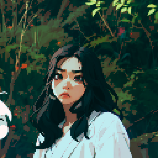 Southeast Asian woman, long wavy hair, White skin, round face, black eyes, age 20, wearing a robe, make a blank face