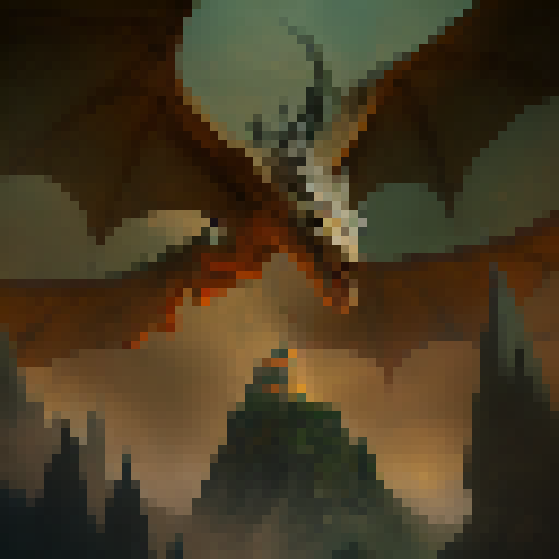 A towering castle stands atop a mist-covered mountain, guarded by fierce dragons and surrounded by a sprawling forest filled with magical creatures and hidden treasures, all rendered in stunning high-definition graphics.