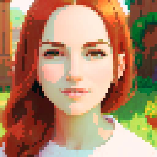 Create a stardew valley style portrait of a woman