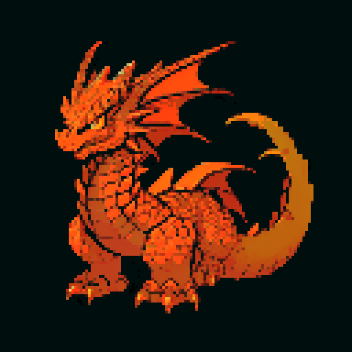 A dragon with molten lava flowing through cracks in its dark, volcanic scales. It has a fiery mane and molten eyes, with a fearsome, molten appearance. Lava drips from its claws and mouth, giving it a menacing look. No background.
