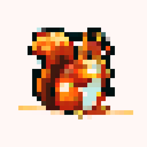 A red squirrel, looking ahead