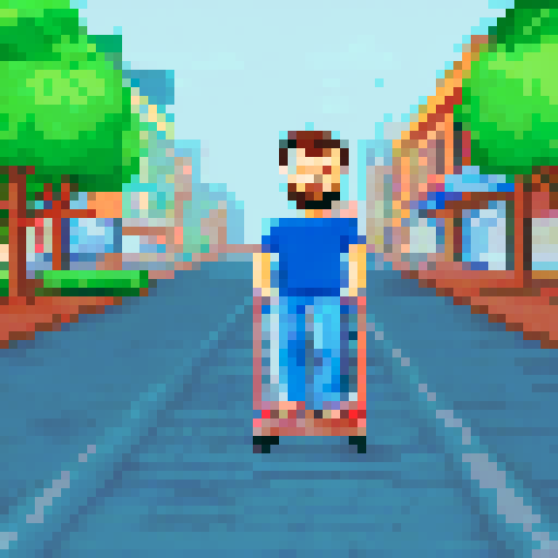 Create a man with a shopping cart