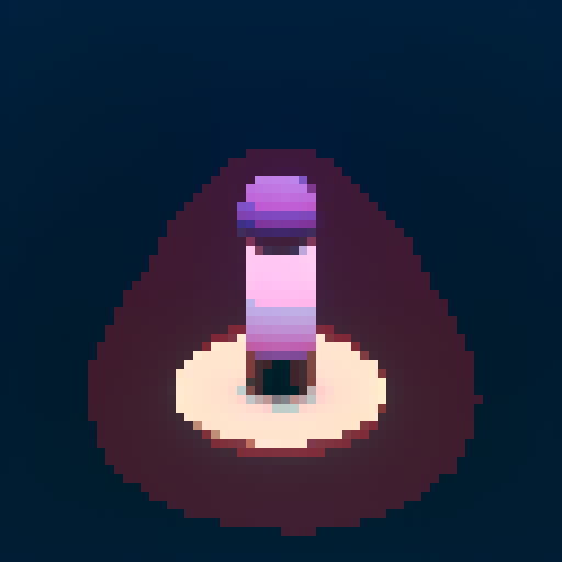 geometric alien beacon, circles and triangles, black and white with purple circle aura