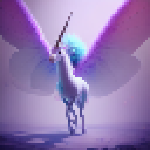 "Create a whimsical, pastel-colored creature with fluffy fur, dragonfly wings, and a unicorn horn for an educational mobile RPG set in a fantastical world filled with mythical creatures and magical landscapes."