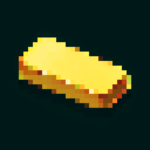 shiny gold bar, video game item icon, pixel art, sRGB