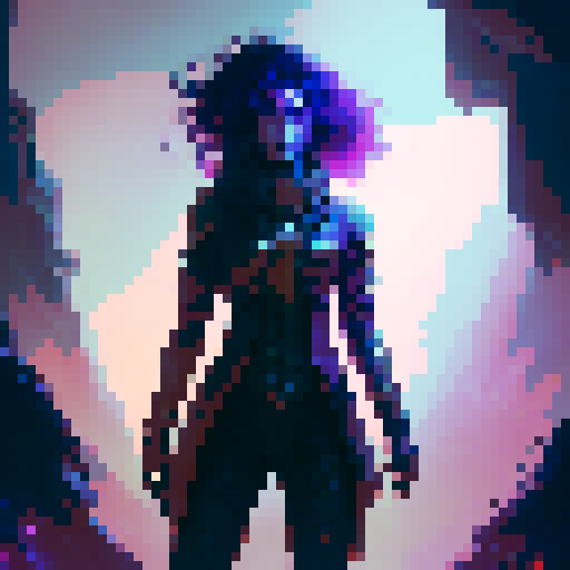 female necromancer, long dark hair, full body, action pose, swirling purple and green magic, mysterious ruins, ethereal glow, intricate staff, flowing robes, intense gaze, dark shadows, ancient spellbook, fantasy RPG