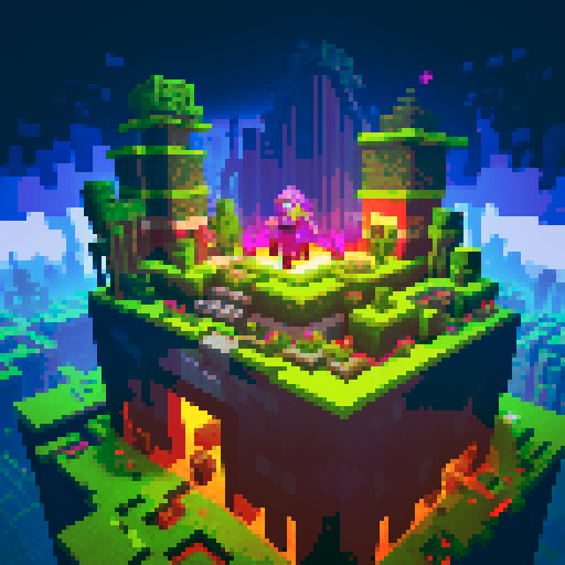 minecraft 2b2t spawn, towering obsidian skyscrapers, graffiti-covered walls, chaotic cobblestone paths, vibrant pixelated landscapes, vibrant pixel art murals, glowing lava pits, eerie nether portals, crumbling ruins, neon-colored signs, glitched-out text, glitched-out pixel art, sRGB color palette, blocky structures, sprawling underground tunnels, floating islands, crumbling bridges, overgrown vegetation, pixelated explosions, player-built structures, scattered loot chests