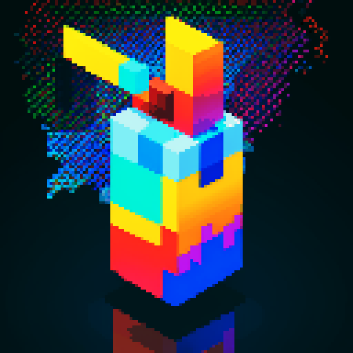 pixel art, gradient, white background