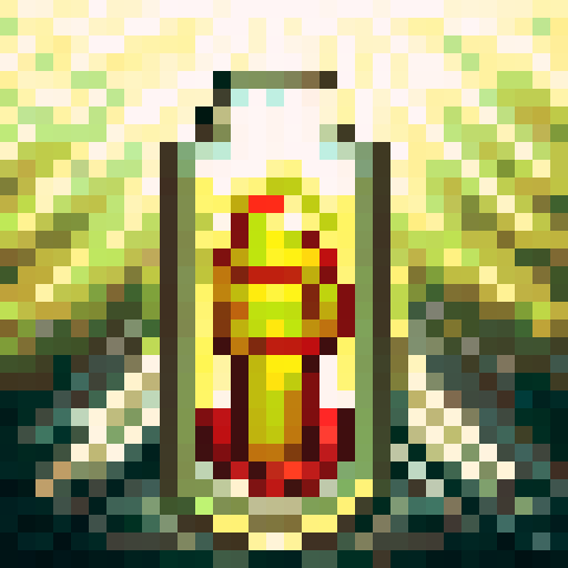 red bottle, floating face icon, game icon, 32x32 pixel art, sRGB, skill art, close up, portrait