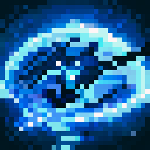 swimming fast, skillful strokes, water splashing, determined expression, intense focus, game icon, 32x32 pixel art, sRGB, close up, portrait, dash