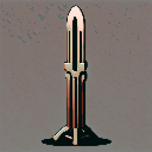 I want a tall vertical copper structure reminiscent of a organ pipe. It should have strange mechanical details that could interlock with each other. I also want this object usable an asset in a videogame, meaning only one object per image, outlined with a strong black stroke, on a solid-color background.