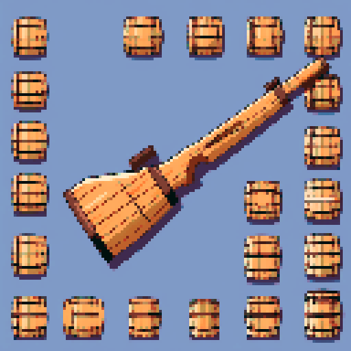 oak barrel in the shape of a rifle. on a solid color background so I can easily remove the background