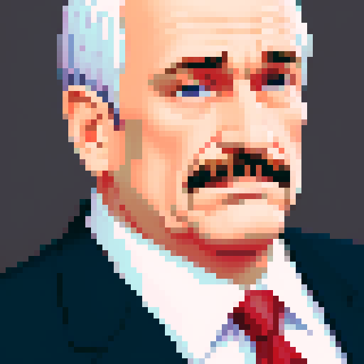 portrait, sprite art, old, middle aged man, office worker, boss, stern, dignified, shoulders up