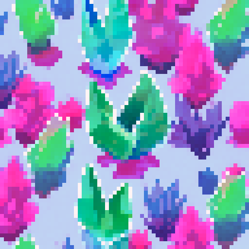 Yucca aloifolia, vibrant green leaves, sharp and spiky edges, pixel art, sRGB color palette