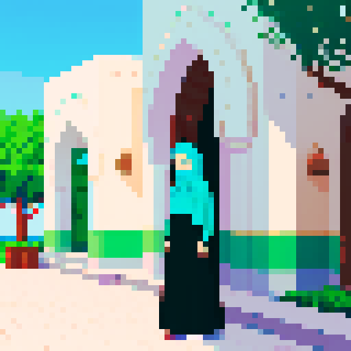 hijabi outside a mosque
