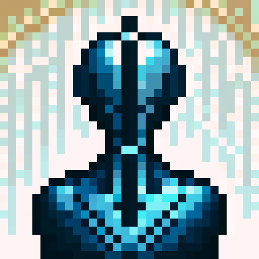 helmet with intricate detailing, shining metal, game icon style, 32x32 pixel art, vibrant sRGB colors, skillfully crafted, close up shot, portrait orientation, armored warrior