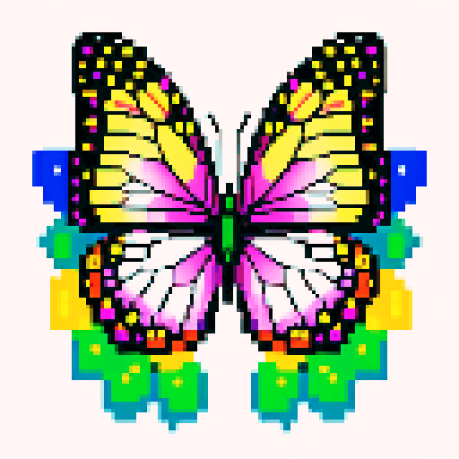 colorful butterflies with flowers and transparent background