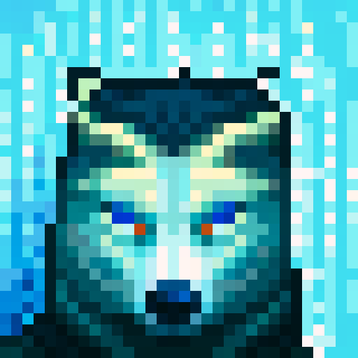 wolf avatar, portrait, glowing eyes