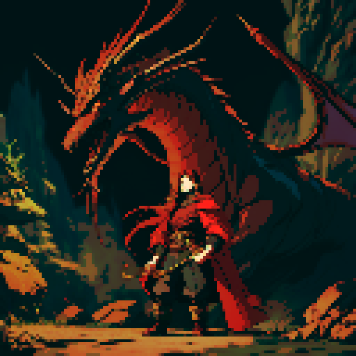 red dragon, cavern, pile of gold