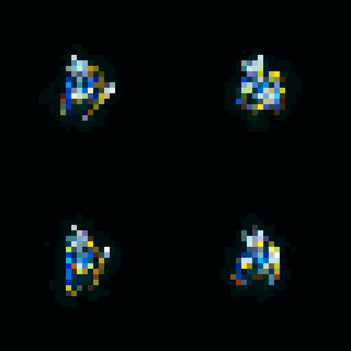 redrawing a pixel art picture with a two-hand sword, vibrant colors, detailed shading, and smooth lines