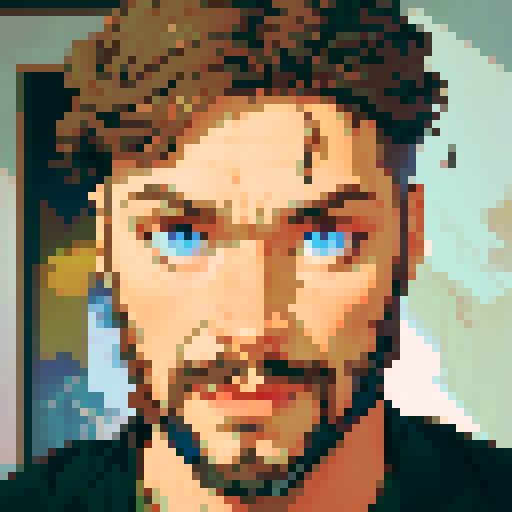 portrait man with blue eyes and beard