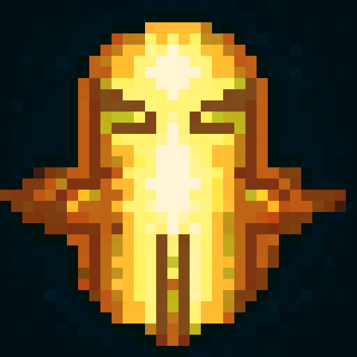 tribal totem, 32x32 pixel art, close up, skill art, game icon, intricate carvings, vibrant colors, tribal patterns