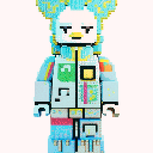 colorful pixel lego blocks arranged in a playful, vibrant composition, showcasing the intricate details and vibrant colors of pixel art in the sRGB color space