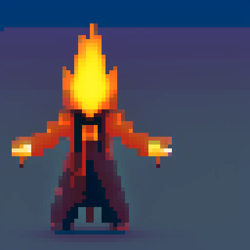 create a fire element wizard with an topaz inspired color palette casting a healing spell over him