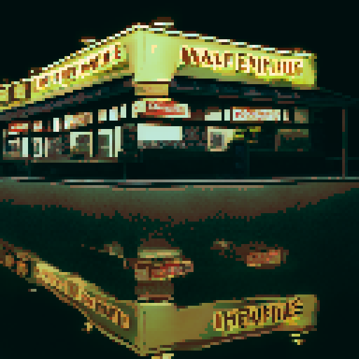 Waffle House on a black background