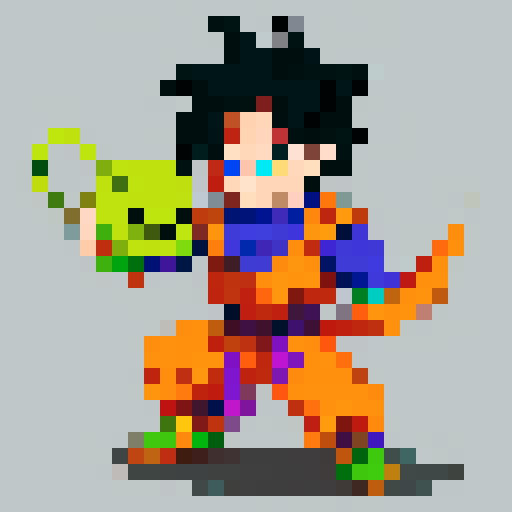 Create a character from DragonBall Z but in a TMNT Shredders Revenge style.