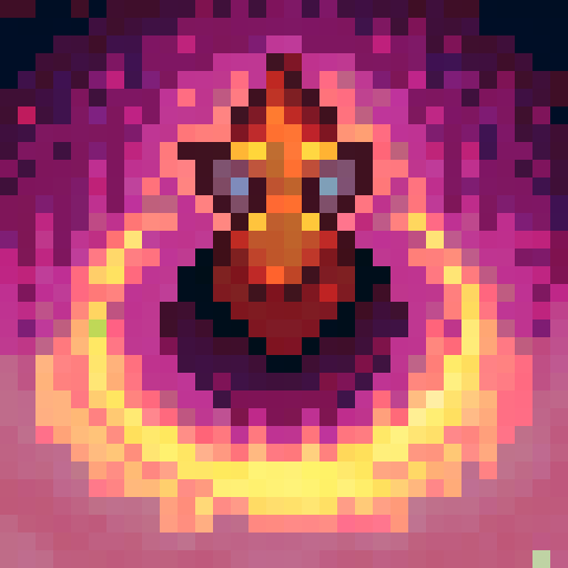 Sand worm from Dune, game icon, 32x32 pixel art, sRGB, skill art, close up, portrait, menacing, textured scales, glowing eyes