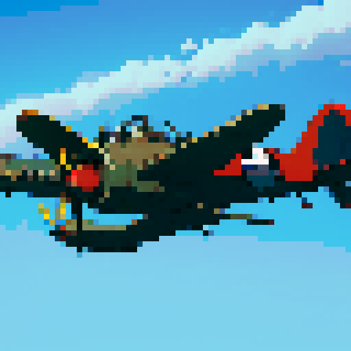 World War 2 bomber plane in the sky